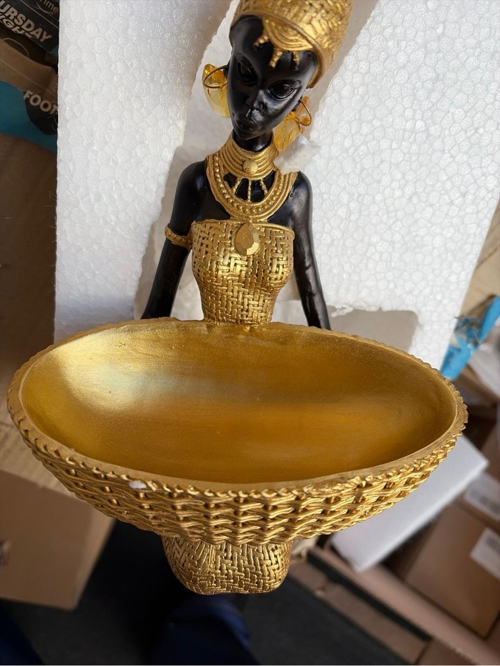Gold & Black Decorative Figurine Bowl - Home Accents